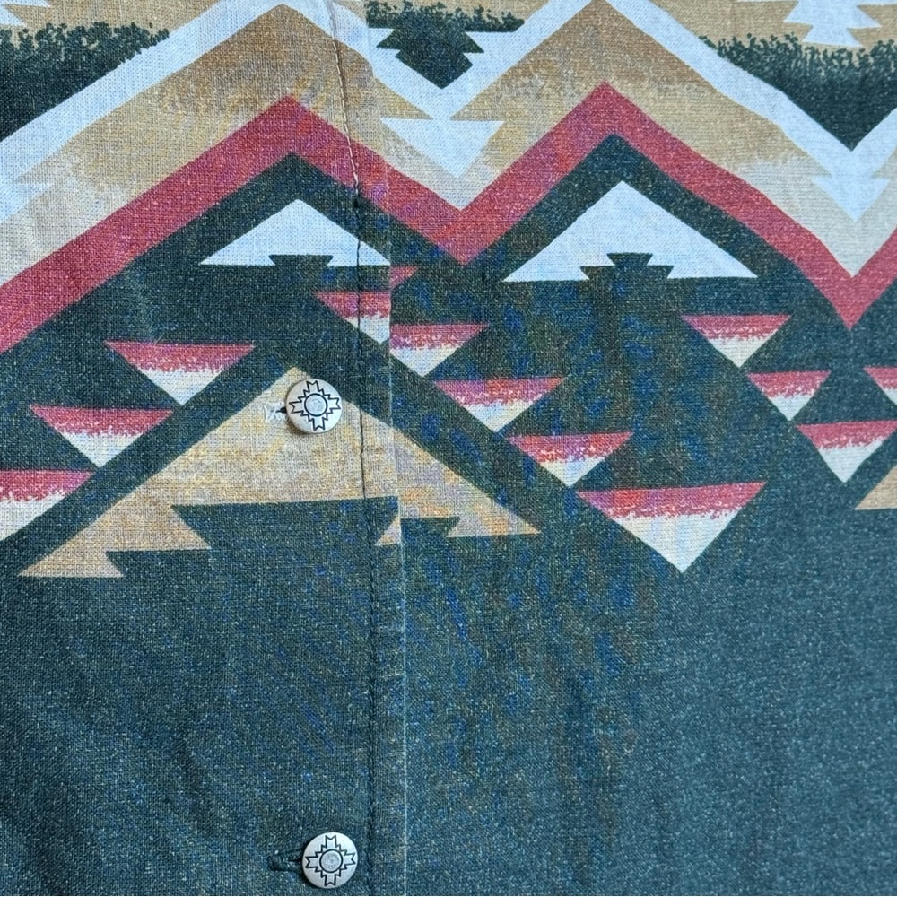 Roper Cowboys’ Turtle Association Western Aztec Snap Shirt – Size M - Picture 3 of 12